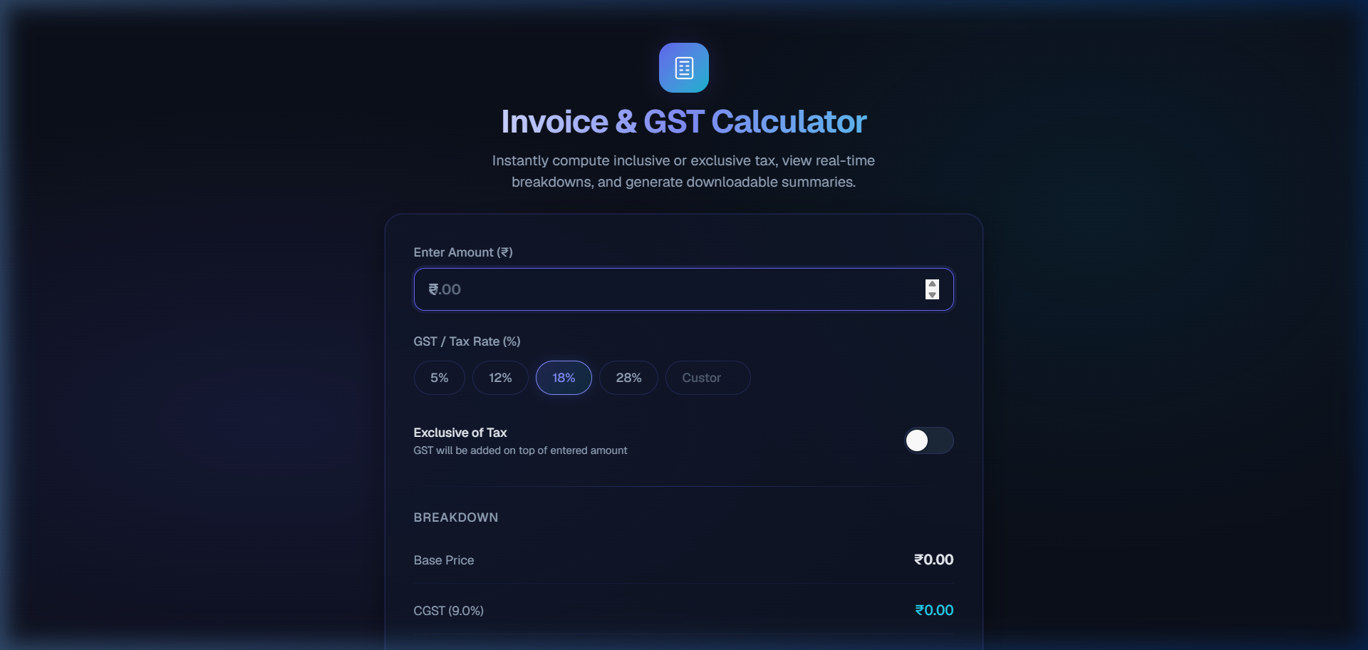 Digital Heroes - Invoice & GST Calculator